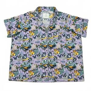 Print Fresh Mermaid Fish Purple Pajama Top Size 2X